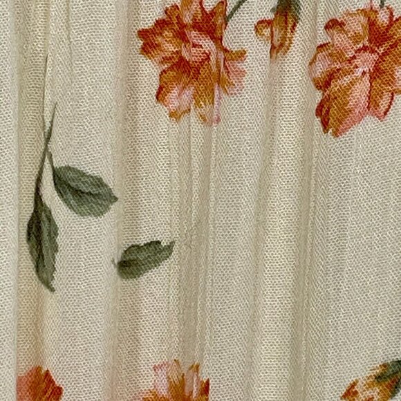 NWOT American Eagle Floral Tiered Ruffle Tie Waist Midi Skirt Cream Size S - Picture 12 of 14